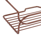 Porta Shampoo Reto Simples Ventosa Metal Bronze  8x25x14cm Future