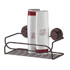 Porta Shampoo Reto Simples Ventosa Metal Bronze  8x25x14cm Future