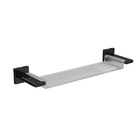Porta Shampoo Reto Simples Parafuso Metal Black Noir 4,4x38,1x10cm Polo Deca