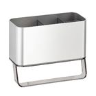 Porta Shampoo Reto Simples Adesivo Metal Prata Peel-and-Stick Interdesign