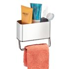 Porta Shampoo Reto Simples Adesivo Metal Prata Peel-and-Stick Interdesign