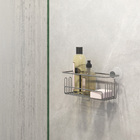 Porta Shampoo Reto Simples Ventosa Metal Prata Turn-N-Lock Interdesign