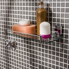Porta Shampoo Reto Simples 10x40x20cm Prata