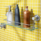 Porta Shampoo Reto Simples 12,80x40x15,30cm Prata
