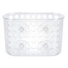 Porta Shampoo Reto Simples Ventosa Plástico Cristal 12x9,5x19cm  Sensea