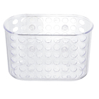 Porta Shampoo Reto Simples Ventosa Plástico Cristal 12x9,5x19cm  Sensea