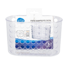 Porta Shampoo Reto Simples Ventosa Plástico Cristal 12x9,5x19cm  Sensea