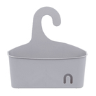 Porta Shampoo Reto Simples de Pendurar no Registro Plástico Cinza 28x10x10cm Easy Sensea