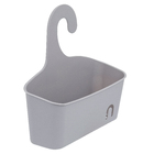 Porta Shampoo Reto Simples de Pendurar no Registro Plástico Cinza 28x10x10cm Easy Sensea