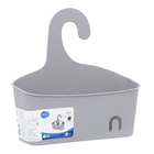 Porta Shampoo Reto Simples de Pendurar no Registro Plástico Cinza 28x10x10cm Easy Sensea