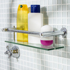 Porta Shampoo Reto Simples 6x27x12cm Prata