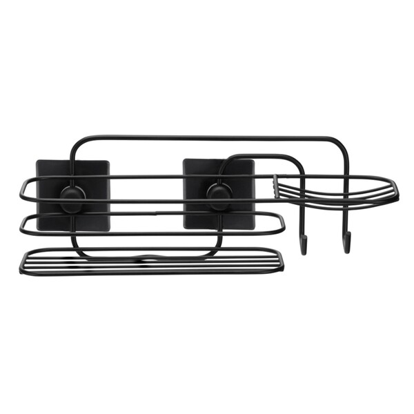 Porta Shampoo Simples com Saboneteira Adesivo 3M Preto Fosco Arthi