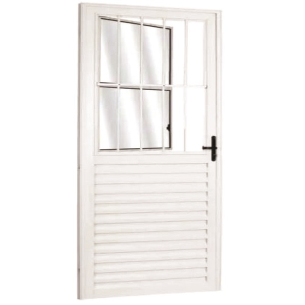 Porta Social Alumínio Branco 2.10 X 0.70 Linha 25 Lado:esquer