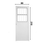 Porta Social Lambril Alumínio 2,10 X 80 Branco Hale Esquadria