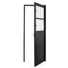 Porta Social Lambril Alumínio 2,10 X 80 Lado Direito Preto Ha