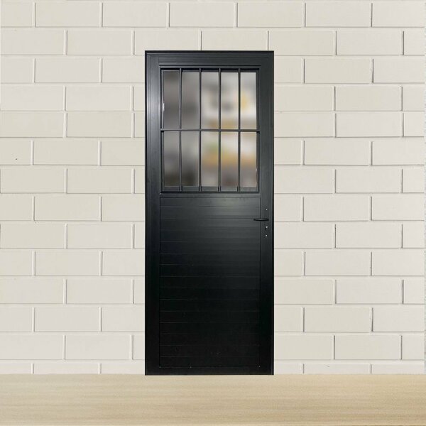 Porta Social Lambril Linha Veneza 210x70 Lado Esquerdo Preto