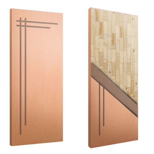 Porta Sólida Friso 06 Hdf Eucalipto - 2 10m X 0 72m