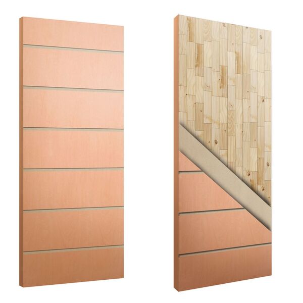 Porta Sólida Friso 07 Hdf Pinus - 2.10m X 1.02m