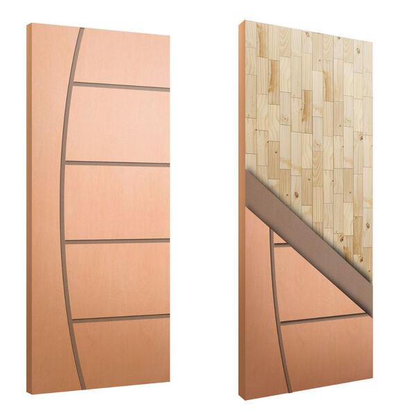 Porta Sólida Friso 09 Hdf Eucalipto - 2.10m X 1.12m