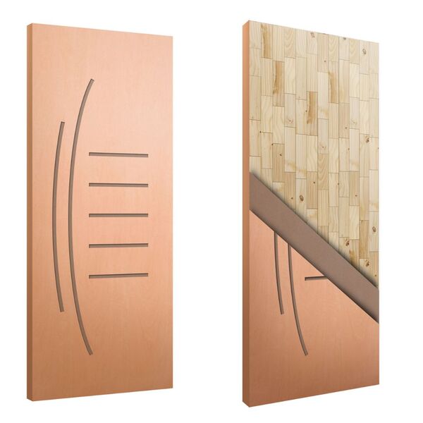 Porta Sólida Friso 12 Hdf Eucalipto - 2.10m X 0.82m