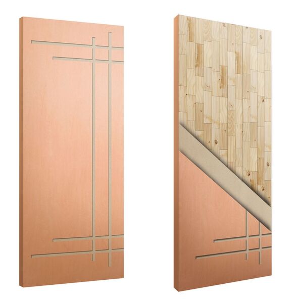 Porta Sólida Friso 15 Hdf Pinus - 2.10m X 1.02m