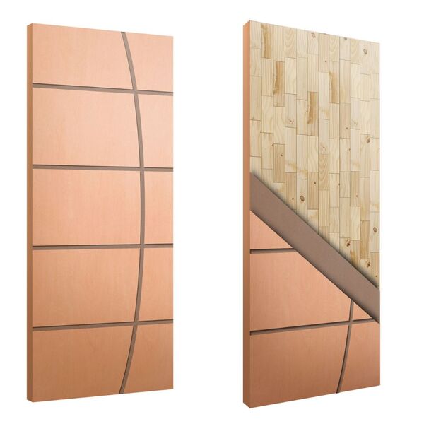 Porta Sólida Friso 23 Hdf Eucalipto - 2 10m X 0 82m