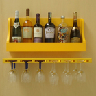 Porta Taças E Prateleira Adega Vinhos Garrafas Bares Amarelo