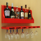 Porta Taças E Prateleira Adega Vinhos Garrafas Bares Vermelho