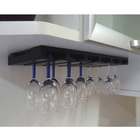 Porta Taças Reto Suporte Decorativo Para Adegas Bar Preto Laca