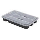 Porta Talheres de Gaveta 21x33cm Plástico Preto Nitron