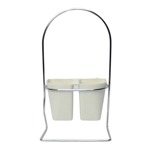 Porta-talheres Divisor Branco 2 Compartimentos E Suporte