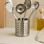 Porta Talheres E Utensílios De Aço Inox Perfurado 9,5x12,5cm