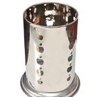 Porta Talheres Escorredor Aço Redondo Fundo Vazado Ø10x17cm W