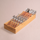 Porta Talheres Organizador De Bambu Retangular Oikos