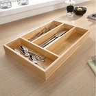 Porta Talheres Organizador Gaveta Bambu E Mdf 4 Divisorias Co