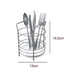 Porta Talheres Redondo Com Fundo Em Plástico Em Aço - Stolf