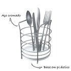 Porta Talheres Redondo Com Fundo Em Plástico Em Aço - Stolf