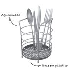 Porta Talheres Redondo Com Fundo Em Plástico Em Aço - Stolf