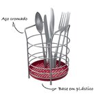 Porta Talheres Redondo Com Fundo Em Plástico Em Aço - Stolf