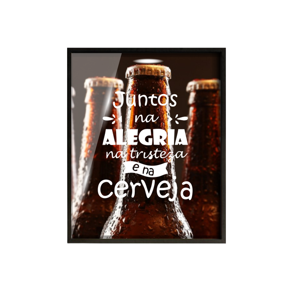 Porta Tampa/rolha Madeira E Vidro  30x40 Preto C507 - C13