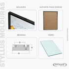 Porta Tampa/rolha Madeira E Vidro  30x40 Preto C507 - C15