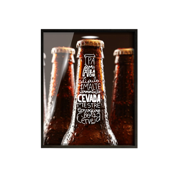 Porta Tampa/rolha Madeira E Vidro  30x40 Preto C507 - C15