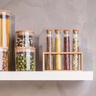 Porta Tempereros Em Vidro Com Tampa Cortiça 4 Unidades Yoi