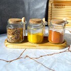 Porta Tempero Ágora Colher Oval - Kit 3 Potes - Organizador -