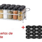 Porta Tempero Condimento 15 Potes Vidro Tampa Dosadora Suport