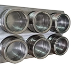 Porta Tempero Condimento De Aço Inox Com Imã Kit 6 Pcs