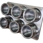 Porta Tempero Condimento De Aço Inox Com Imã Kit 6 Pcs