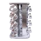 Porta Tempero Condimento Inox Quadrado Giratório 16 Potes