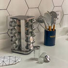 Porta Tempero Condimento Inox Quadrado Giratório 16 Potes