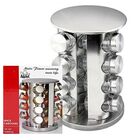 Porta Tempero Condimento Inox Vidro Giratorio Cozinha 16 Pts